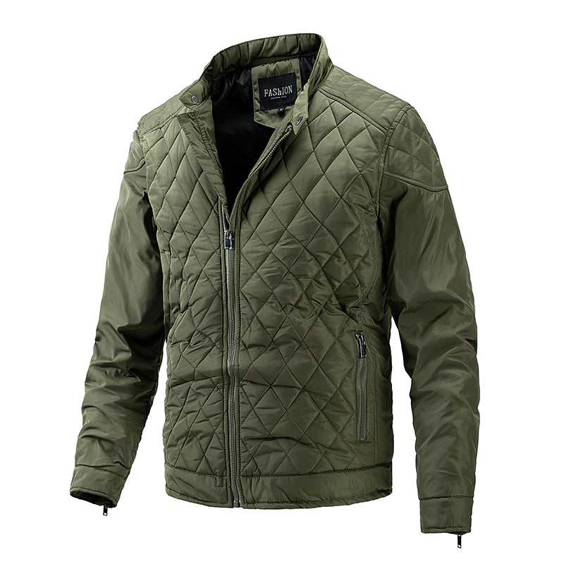 Herren Steppjacke kariert mit Reißverschluss
