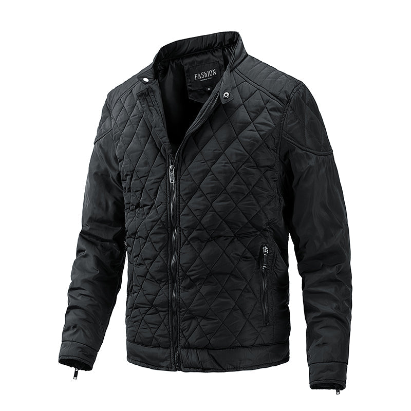 Herren Steppjacke kariert mit Reißverschluss