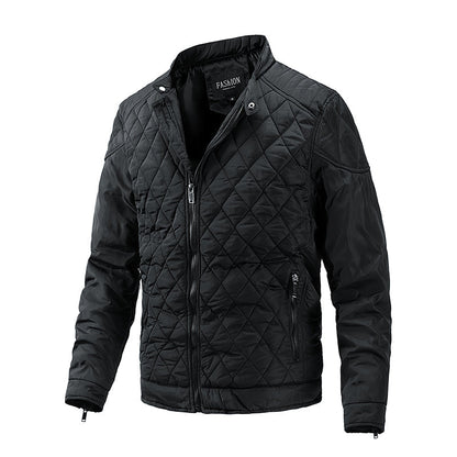 Herren Steppjacke kariert mit Reißverschluss