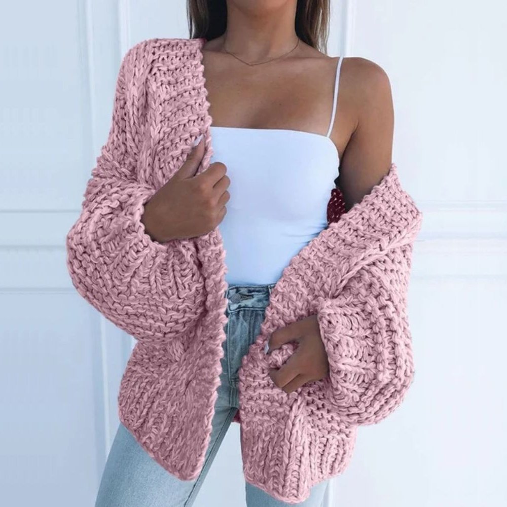 Damen Strickcardigan Großzügig Weich