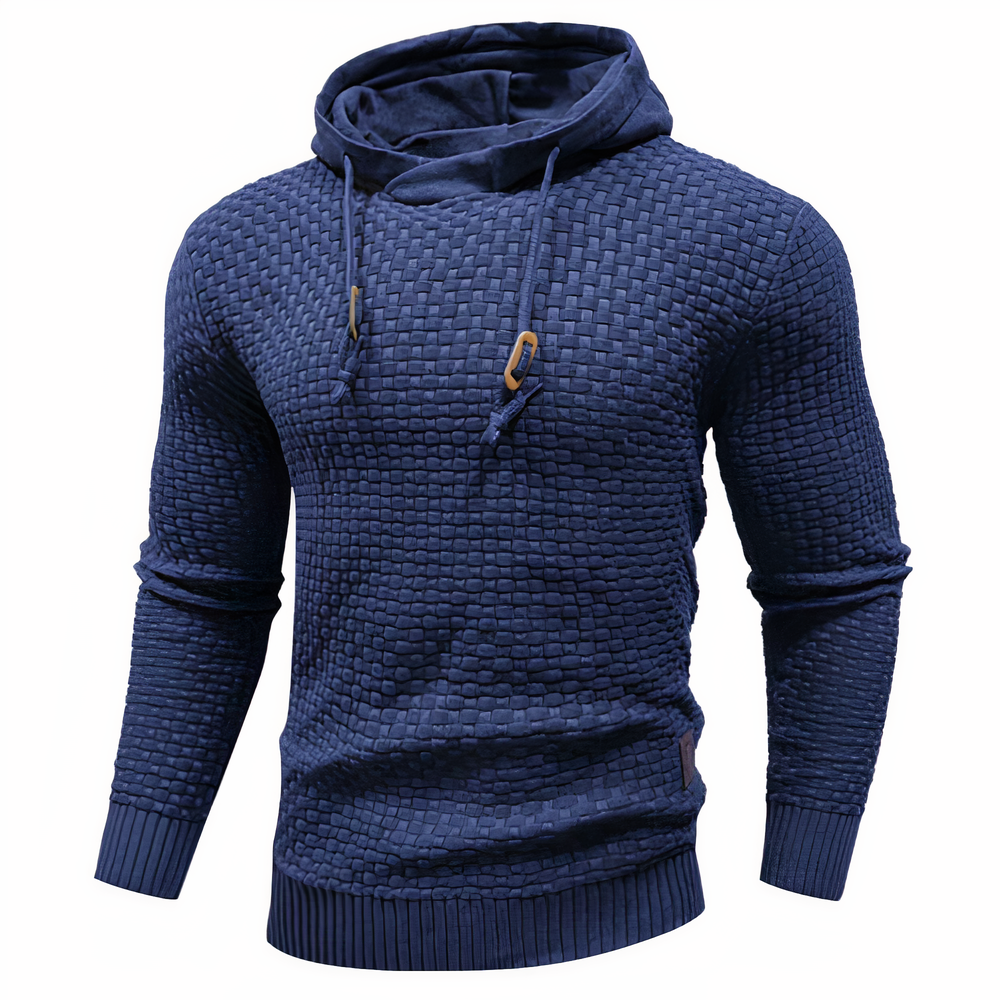 Herren Strick-Hoodie Slim Fit Kapuzenpullover