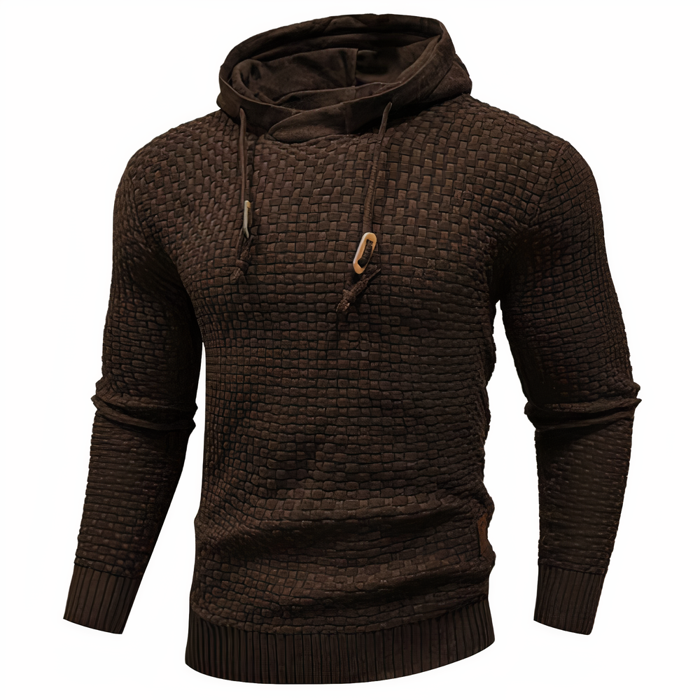 Herren Strick-Hoodie Slim Fit Kapuzenpullover