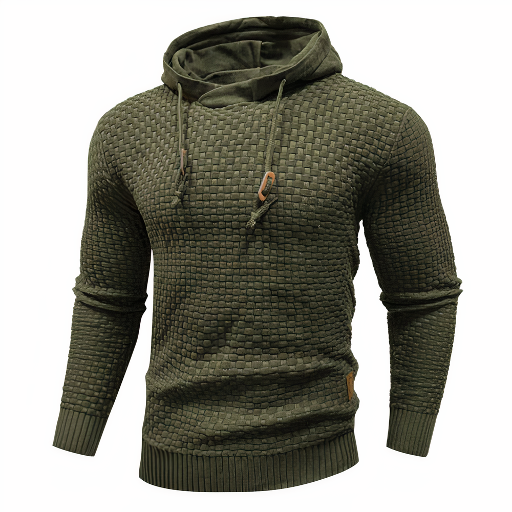 Herren Strick-Hoodie Slim Fit Kapuzenpullover