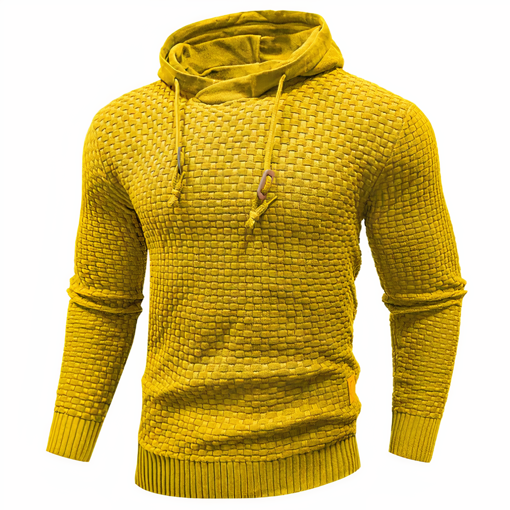 Herren Strick-Hoodie Slim Fit Kapuzenpullover