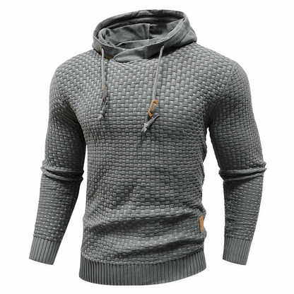 Herren Strick-Hoodie Slim Fit Kapuzenpullover