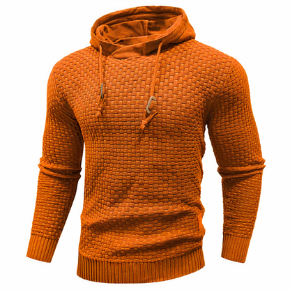 Herren Strick-Hoodie Slim Fit Kapuzenpullover