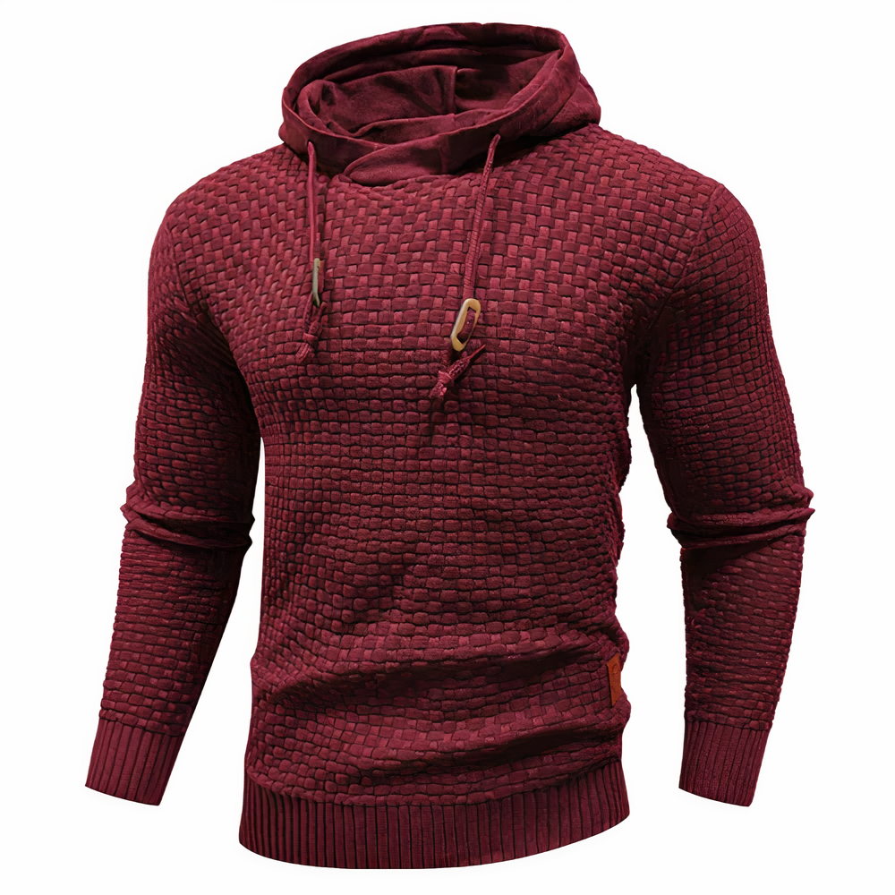 Herren Strick-Hoodie Slim Fit Kapuzenpullover