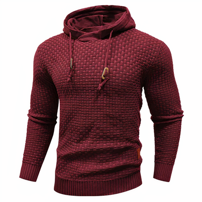 Herren Strick-Hoodie Slim Fit Kapuzenpullover