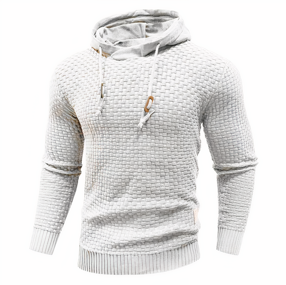 Herren Strick-Hoodie Slim Fit Kapuzenpullover