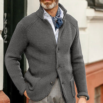 Herren Strickjacke Chunky Knopf Oben
