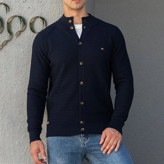 Herren Strickjacke Mit Knöpfen Elegant - IdealeKleiden