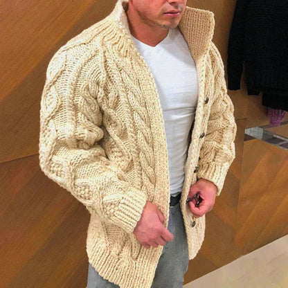 Herren Strickjacke Klassisch Kabelmuster