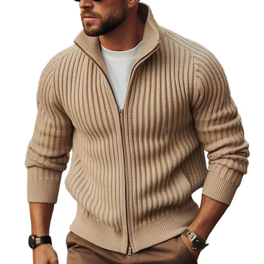 Herren Strickjacke Reißverschluss Warm - IdealeKleiden