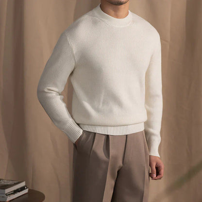Strickpullover Herren Rundhals Gerippt