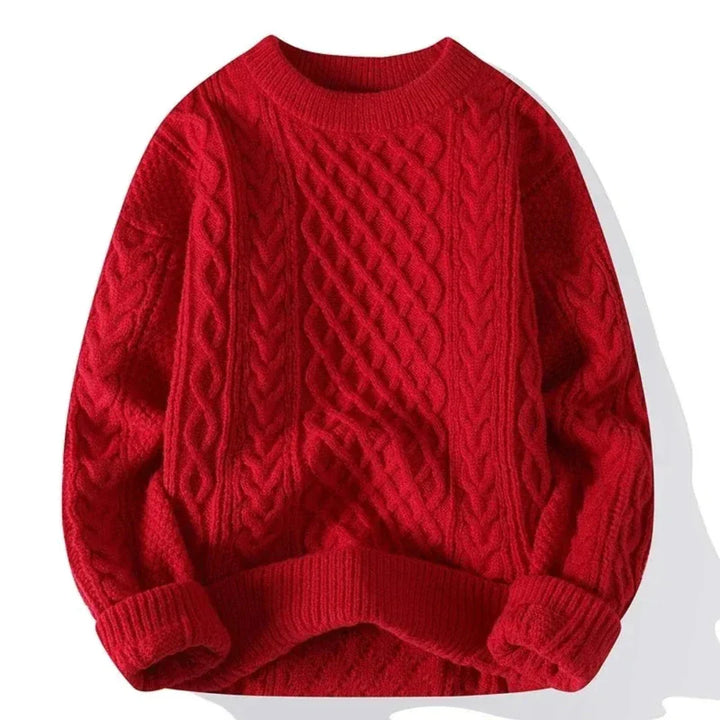 Großer Strickpullover Zopfmuster Herren
