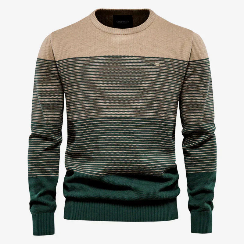 Herren Strickpullover Gestreift Rundhals