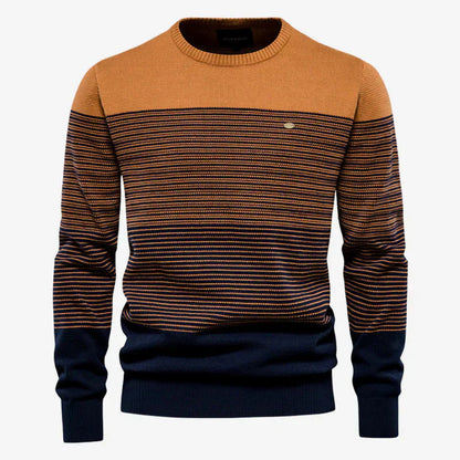 Herren Strickpullover Gestreift Rundhals