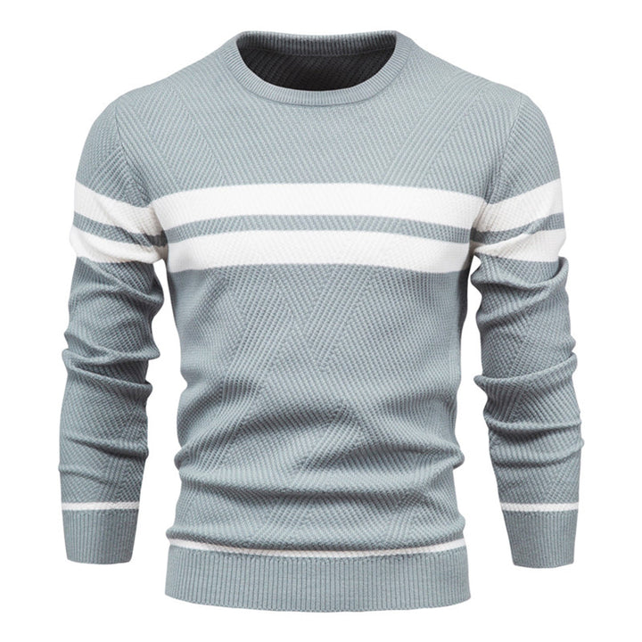 Schmal Geschnittener Herren Pullover Rundhals - IdealeKleiden