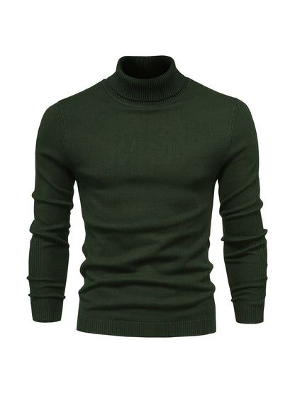 Herren Strickpullover Slim Fit Langarm Rollkragen