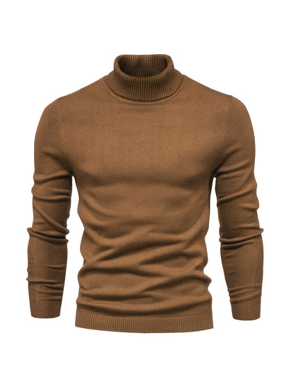 Herren Strickpullover Slim Fit Langarm Rollkragen