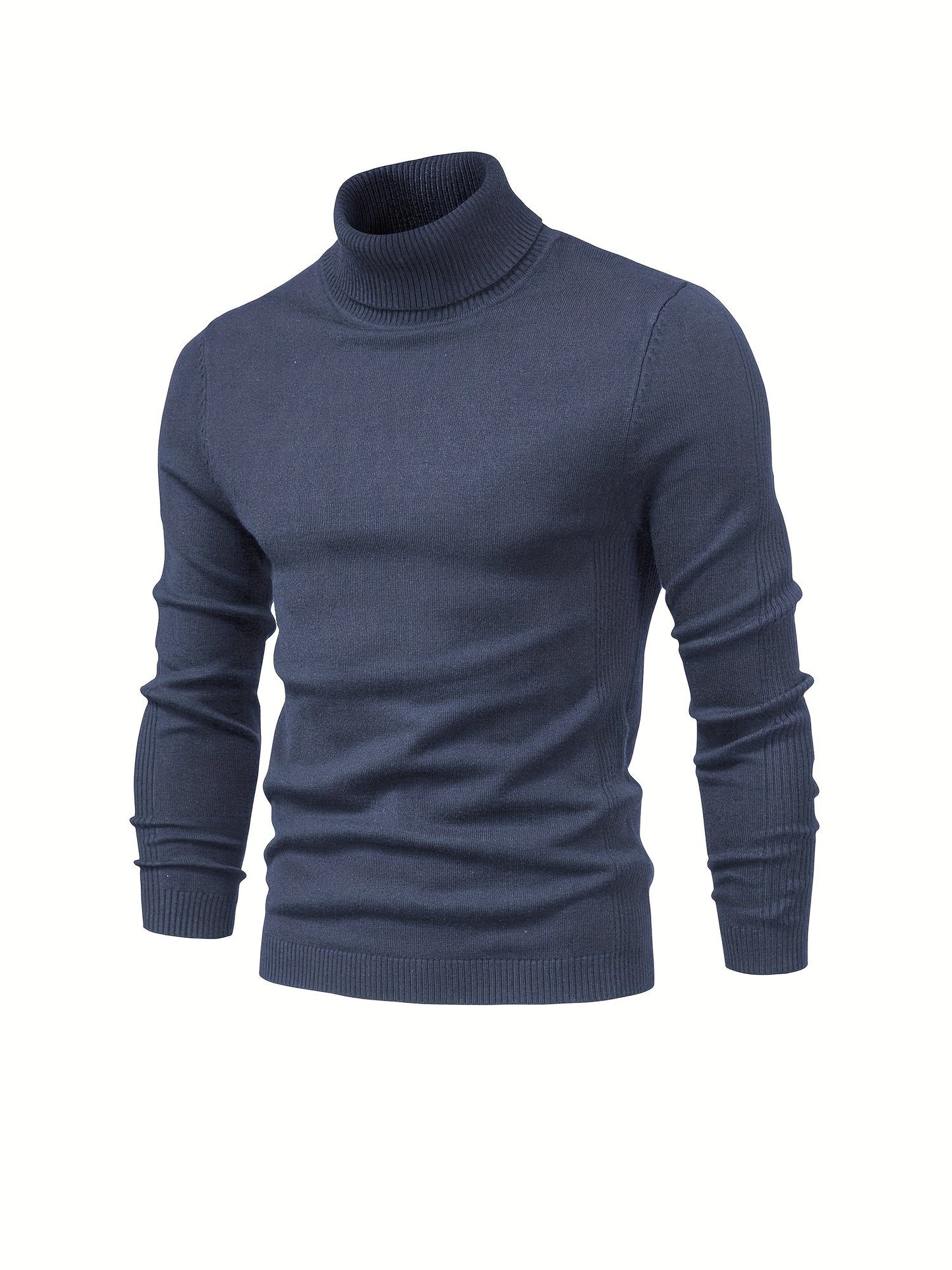 Herren Strickpullover Slim Fit Langarm Rollkragen
