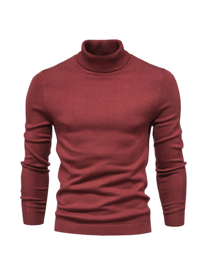 Herren Strickpullover Slim Fit Langarm Rollkragen