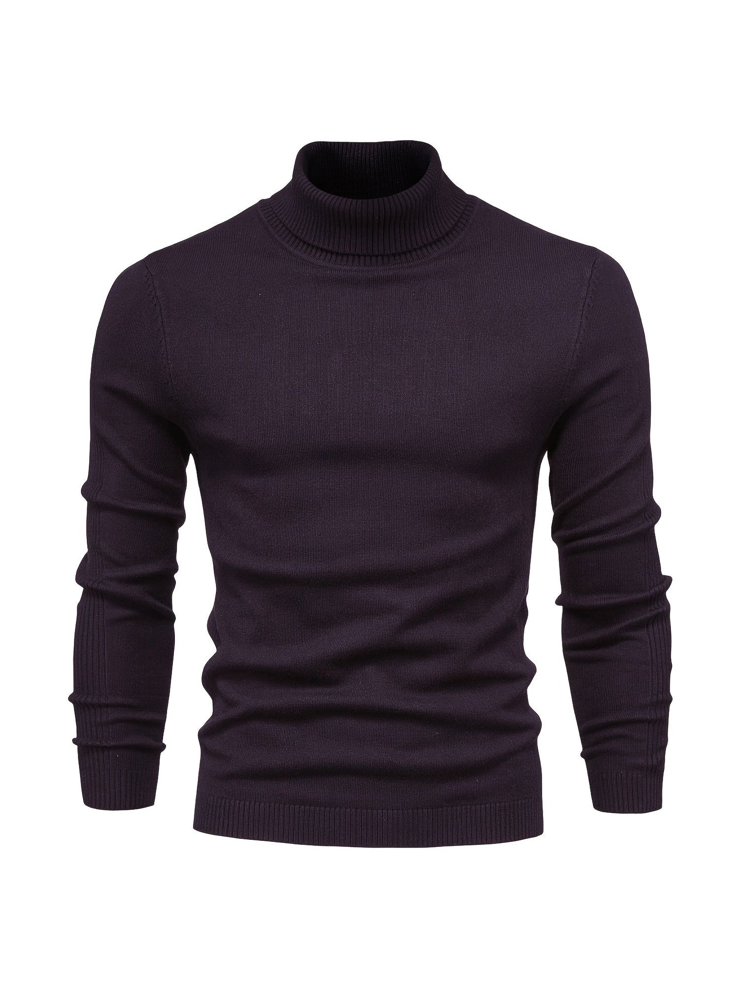 Herren Strickpullover Slim Fit Langarm Rollkragen