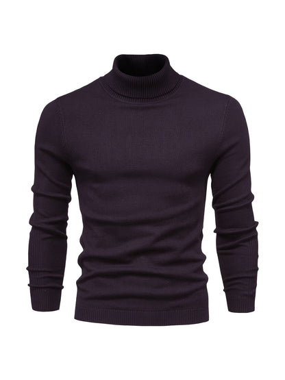 Herren Strickpullover Slim Fit Langarm Rollkragen