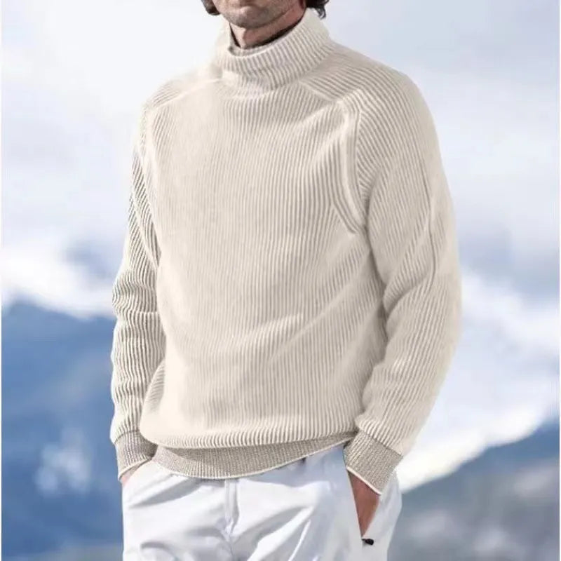 Warmes Herren Strickoberteil Rollkragen Style