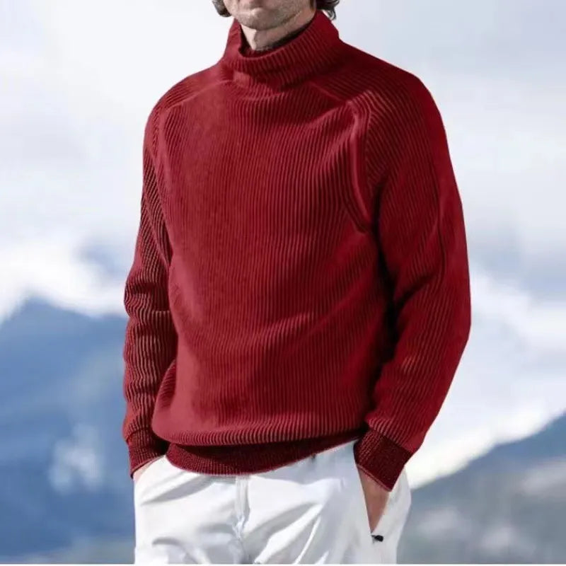 Warmes Herren Strickoberteil Rollkragen Style