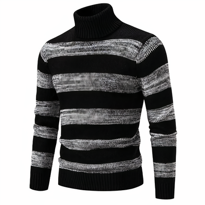 Herren Strickpullover Slim Fit Patchwork Design