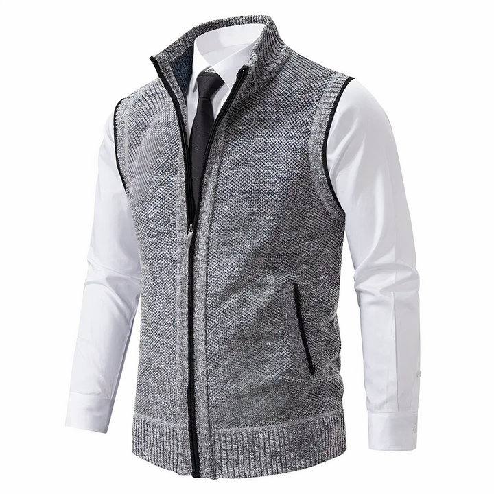 Herren Strickweste Stehkragen Mit Taschen