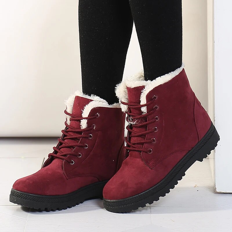 Elegante Damenstiefel Gefüttert Warm Winter - IdealeKleiden