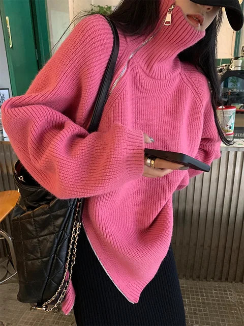 Stylish Pullover Mit Stehkragen