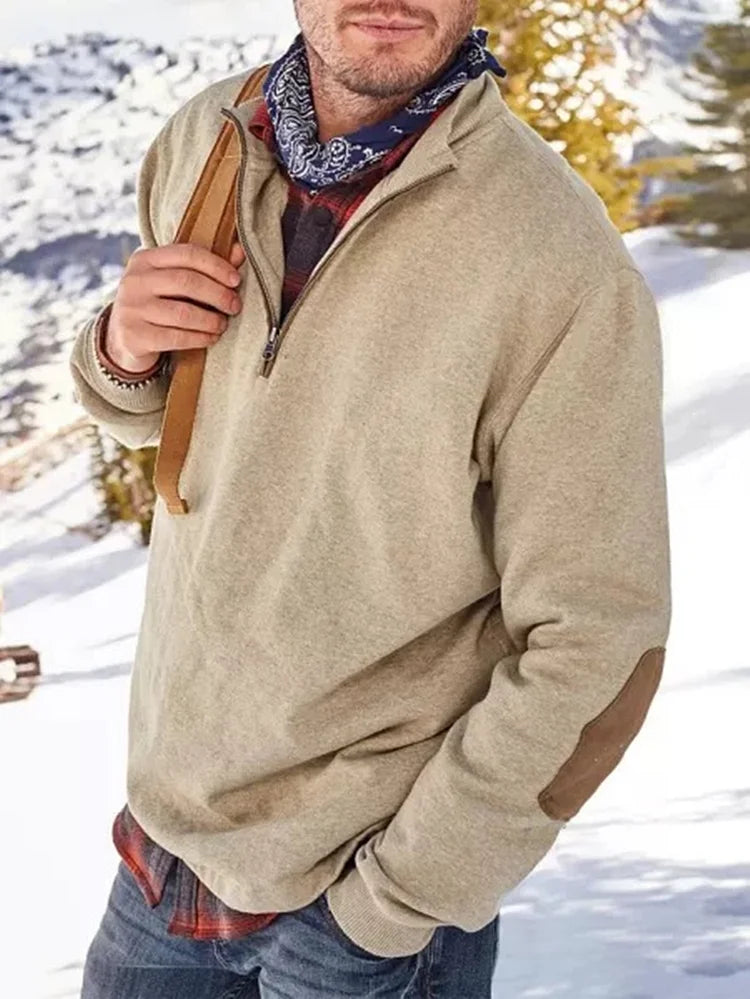 Herren Sweatshirt Reißverschluss Lässig Elegant