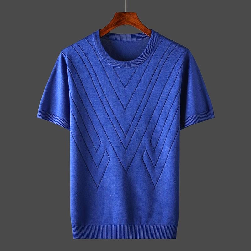Kaschmir T-Shirt Herren Lockere Passform Rundhals