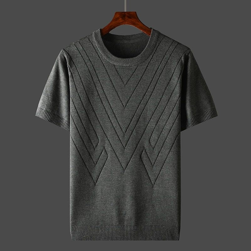 Kaschmir T-Shirt Herren Lockere Passform Rundhals