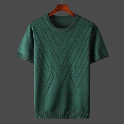 Kaschmir T-Shirt Herren Lockere Passform Rundhals - IdealeKleiden