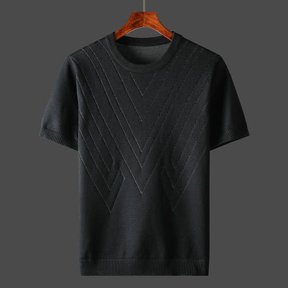 Kaschmir T-Shirt Herren Lockere Passform Rundhals