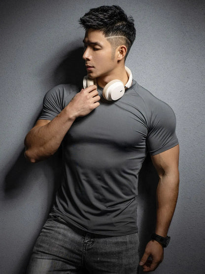 Herren T-Shirt Slim Fit Rundhals Kurzarm