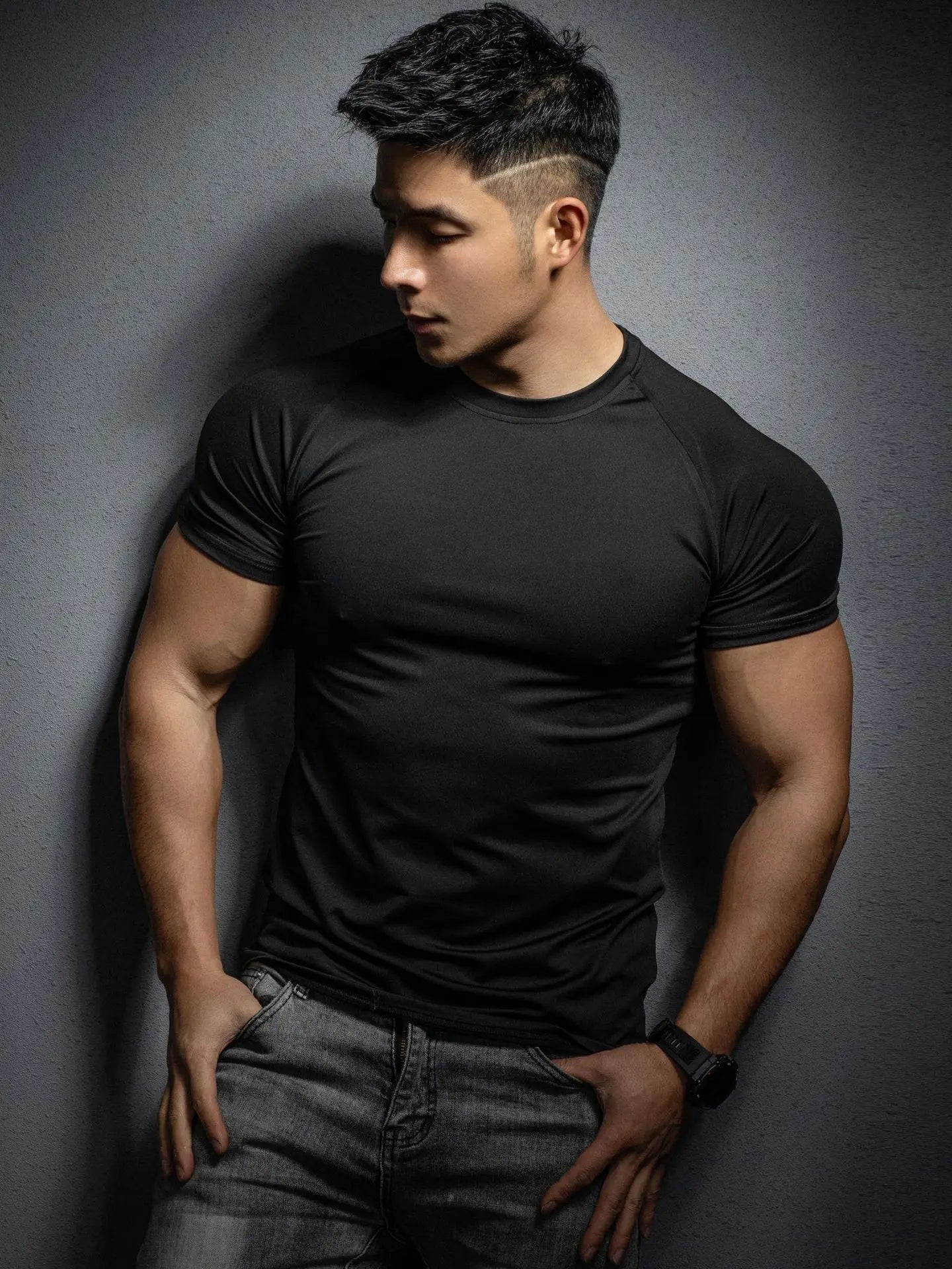 Herren T-Shirt Slim Fit Rundhals Kurzarm