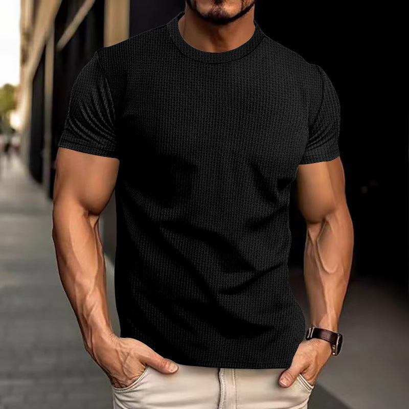 Männer T-Shirt Kurzarm Einfarbig - IdealeKleiden