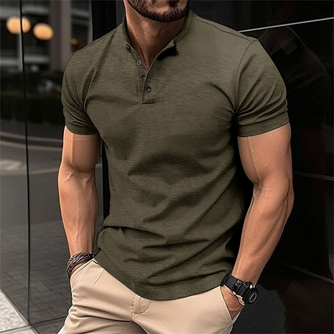 Elegantes Herren T-Shirt mit Knöpfen