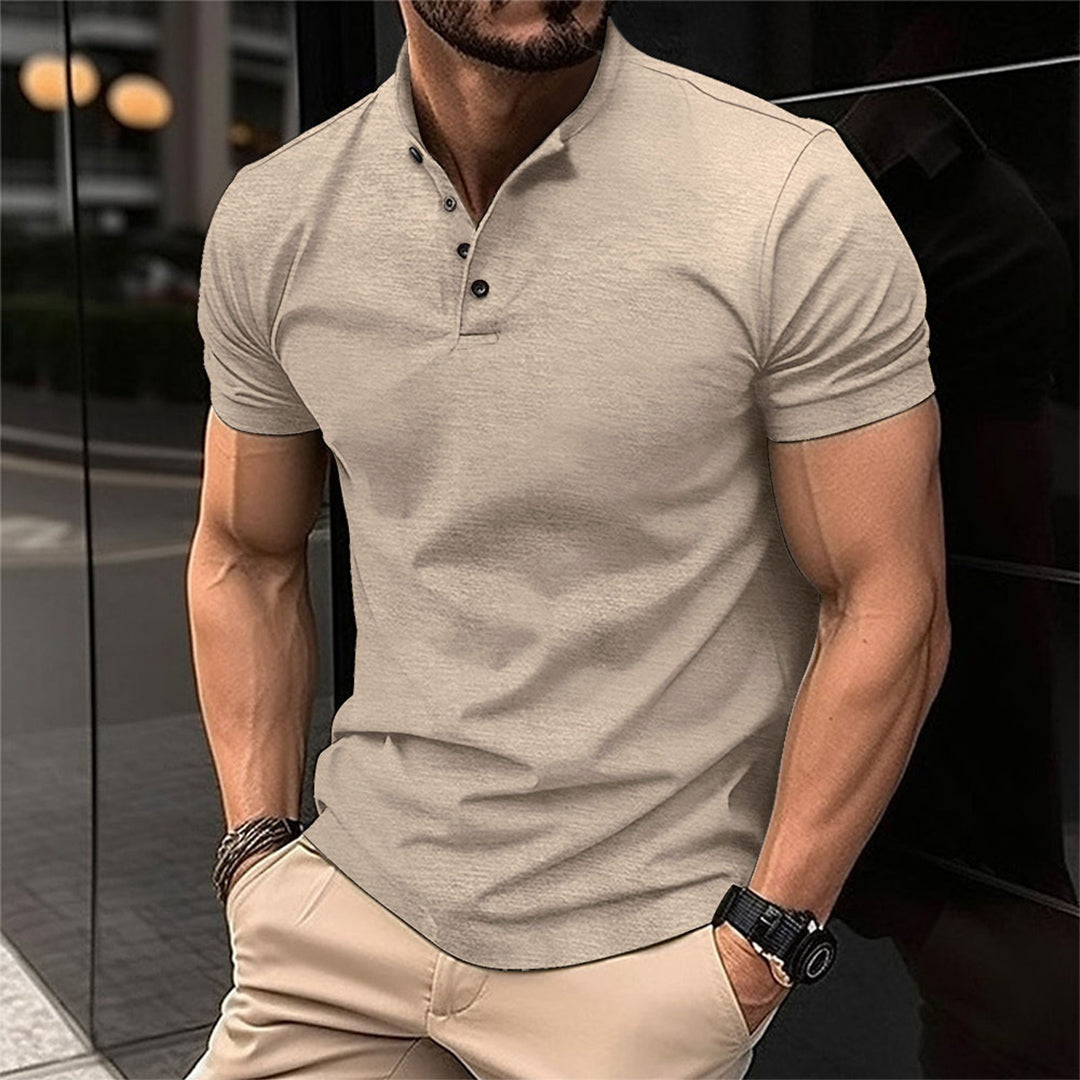 Elegantes Herren T-Shirt mit Knöpfen