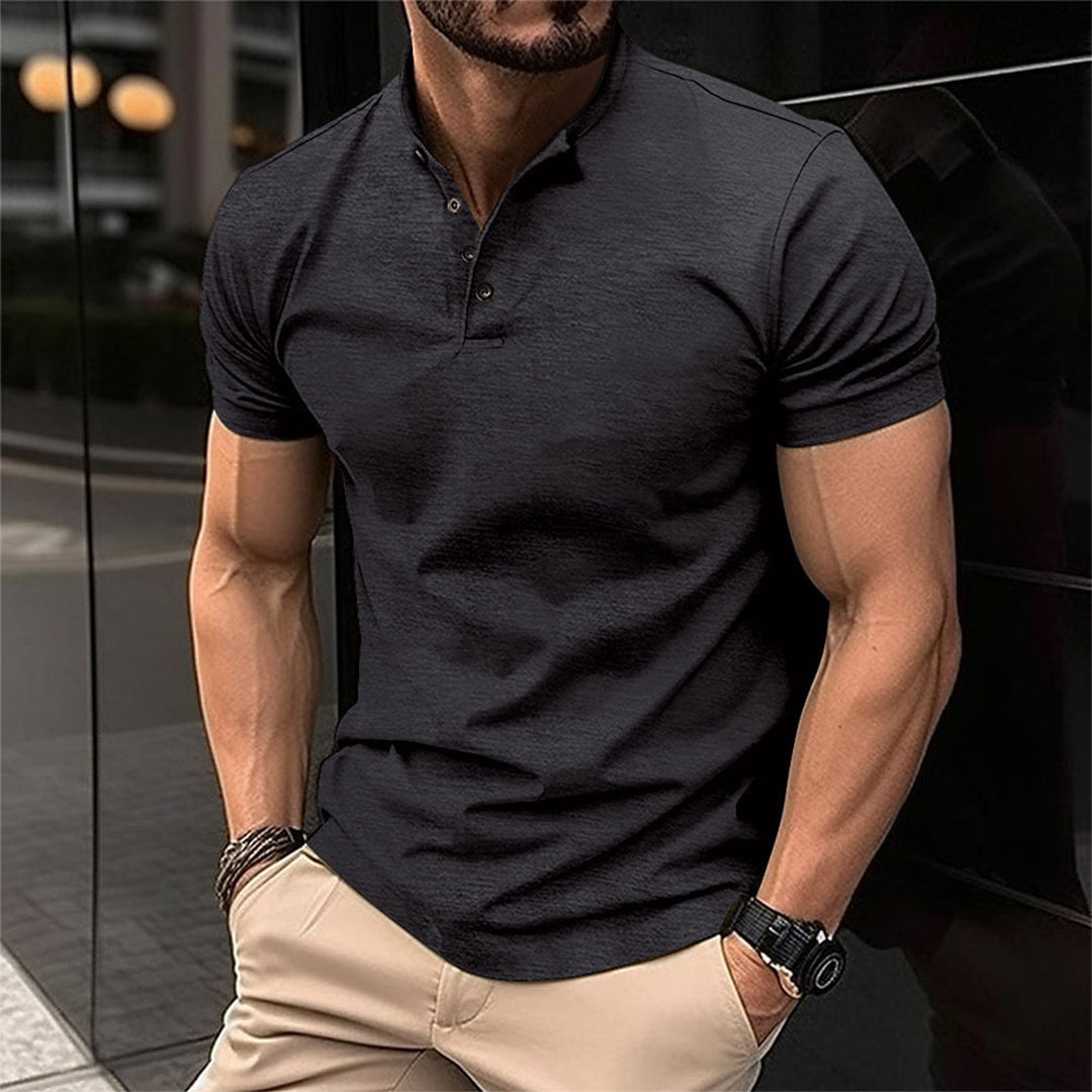 Elegantes Herren T-Shirt mit Knöpfen