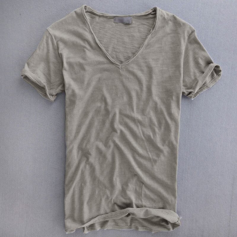 Sommer T-Shirt Leicht V-Ausschnitt Herren - IdealeKleiden