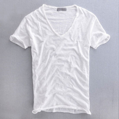 Sommer T-Shirt Leicht V-Ausschnitt Herren