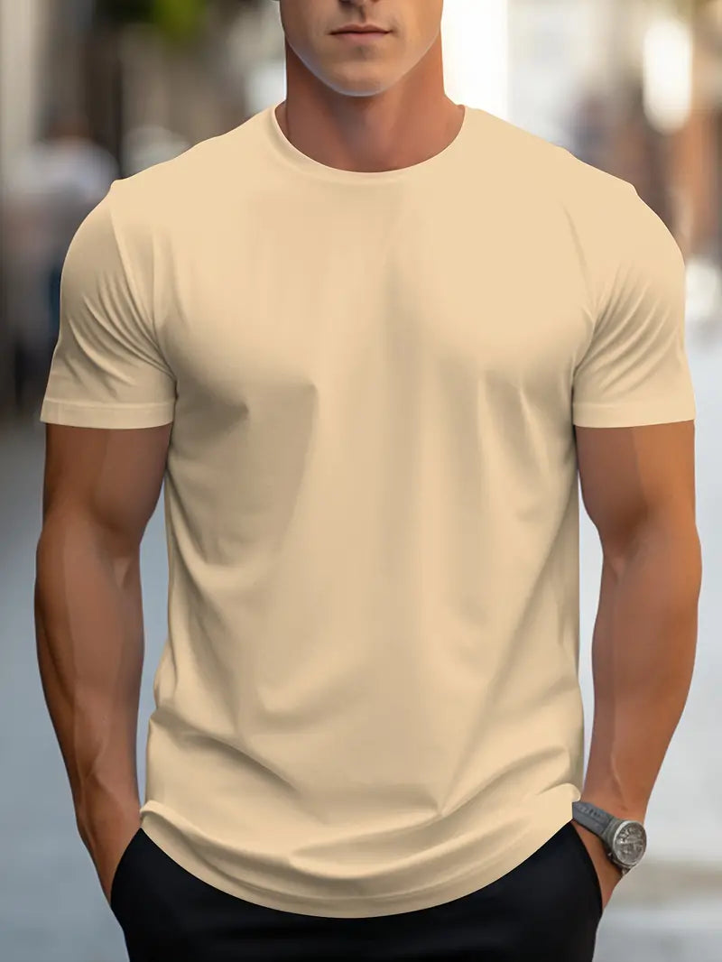 Einfaches Herren T-Shirt Rundhals Basic