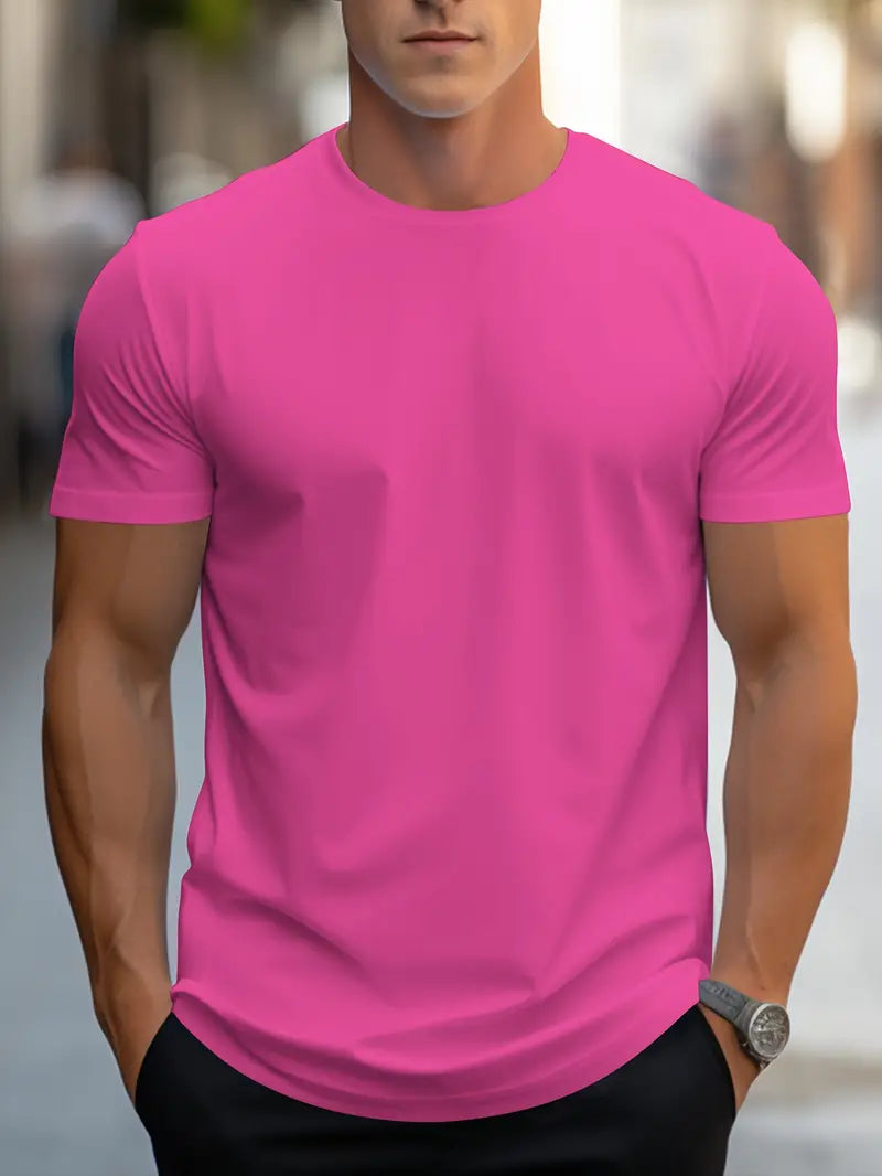 Einfaches Herren T-Shirt Rundhals Basic