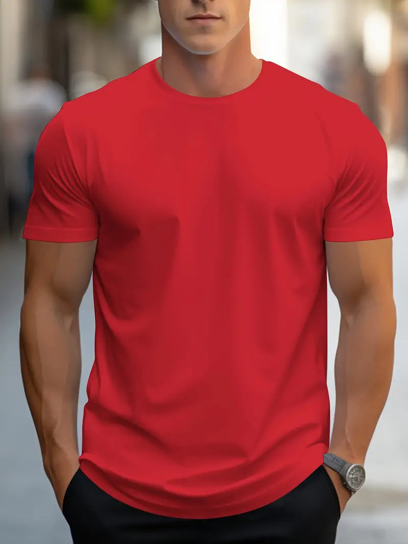 Einfaches Herren T-Shirt Rundhals Basic